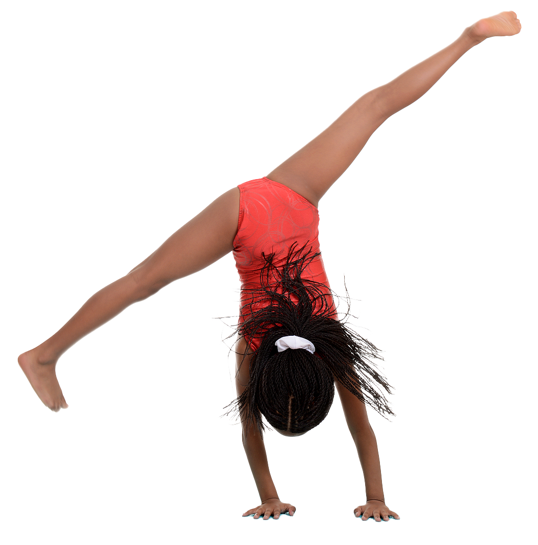 young gymnast cartwheeling<br />
